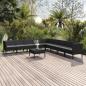 Preview: ARDEBO.de - 9-tlg. Garten-Lounge-Set mit Auflagen Poly Rattan Schwarz