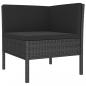 Preview: 9-tlg. Garten-Lounge-Set mit Auflagen Poly Rattan Schwarz