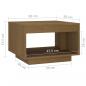 Preview: Couchtisch Honigbraun 50x50x33,5 cm Massivholz Kiefer