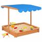 Preview: Sandkasten mit Verstellbarem Dach Tannenholz 115x115x115 cm