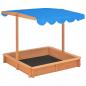 Preview: Sandkasten mit Verstellbarem Dach Tannenholz 115x115x115 cm