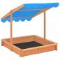 Preview: Sandkasten mit Verstellbarem Dach Tannenholz 115x115x115 cm