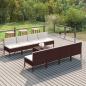 Preview: ARDEBO.de - 9-tlg. Garten-Lounge-Set mit Auflagen Poly Rattan Braun