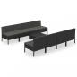 Preview: 9-tlg. Garten-Lounge-Set mit Auflagen Poly Rattan Schwarz