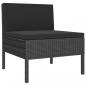 Preview: 11-tlg. Garten-Lounge-Set mit Auflagen Poly Rattan Schwarz