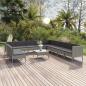 Preview: ARDEBO.de - 12-tlg. Garten-Lounge-Set mit Auflagen Poly Rattan Grau