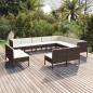 Preview: ARDEBO.de - 12-tlg. Garten-Lounge-Set mit Auflagen Poly Rattan Braun