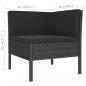 Preview: 12-tlg. Garten-Lounge-Set mit Auflagen Poly Rattan Schwarz