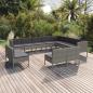 Preview: ARDEBO.de - 12-tlg. Garten-Lounge-Set mit Auflagen Poly Rattan Grau