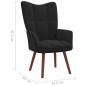 Preview: Relaxsessel mit Hocker Schwarz Samt