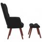 Preview: Relaxsessel mit Hocker Schwarz Samt