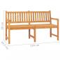 Preview: Gartenbank 3-Sitzer mit Tisch 150 cm Massivholz Teak