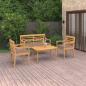 Preview: ARDEBO.de - 4-tlg. Garten-Lounge-Set mit Kissen Massivholz Teak