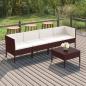 Preview: ARDEBO.de - 5-tlg. Garten-Lounge-Set mit Auflagen Poly Rattan Braun