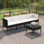 Preview: ARDEBO.de - 5-tlg. Garten-Lounge-Set mit Auflagen Poly Rattan Schwarz