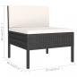 Preview: 5-tlg. Garten-Lounge-Set mit Auflagen Poly Rattan Schwarz