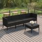 Preview: ARDEBO.de - 5-tlg. Garten-Lounge-Set mit Auflagen Poly Rattan Schwarz