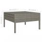 Preview: 5-tlg. Garten-Lounge-Set mit Auflagen Poly Rattan Grau