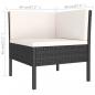 Preview: 5-tlg. Garten-Lounge-Set mit Auflagen Poly Rattan Schwarz