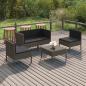 Preview: ARDEBO.de - 5-tlg. Garten-Lounge-Set mit Auflagen Poly Rattan Grau