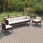 Preview: ARDEBO.de - 6-tlg. Garten-Lounge-Set mit Auflagen Poly Rattan Braun