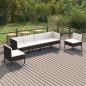 Preview: ARDEBO.de - 6-tlg. Garten-Lounge-Set mit Auflagen Poly Rattan Schwarz