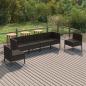 Preview: ARDEBO.de - 6-tlg. Garten-Lounge-Set mit Auflagen Poly Rattan Schwarz