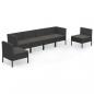 Preview: 6-tlg. Garten-Lounge-Set mit Auflagen Poly Rattan Schwarz