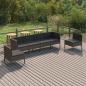 Preview: ARDEBO.de - 6-tlg. Garten-Lounge-Set mit Auflagen Poly Rattan Grau