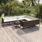 Preview: ARDEBO.de - 11-tlg. Garten-Lounge-Set mit Auflagen Poly Rattan Braun