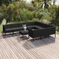 Preview: ARDEBO.de - 11-tlg. Garten-Lounge-Set mit Auflagen Poly Rattan Schwarz