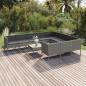 Preview: ARDEBO.de - 11-tlg. Garten-Lounge-Set mit Auflagen Poly Rattan Grau