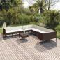 Preview: ARDEBO.de - 11-tlg. Garten-Lounge-Set mit Auflagen Poly Rattan Braun