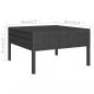 Preview: 11-tlg. Garten-Lounge-Set mit Auflagen Poly Rattan Schwarz