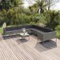 Preview: ARDEBO.de - 11-tlg. Garten-Lounge-Set mit Auflagen Poly Rattan Grau