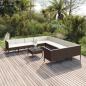 Preview: ARDEBO.de - 12-tlg. Garten-Lounge-Set mit Auflagen Poly Rattan Braun