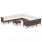 Preview: 12-tlg. Garten-Lounge-Set mit Auflagen Poly Rattan Braun