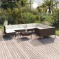 Preview: ARDEBO.de - 11-tlg. Garten-Lounge-Set mit Auflagen Poly Rattan Braun