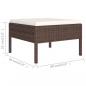 Preview: 11-tlg. Garten-Lounge-Set mit Auflagen Poly Rattan Braun