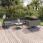 Preview: ARDEBO.de - 11-tlg. Garten-Lounge-Set mit Auflagen Poly Rattan Grau