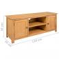 Preview: TV-Schrank 110x35x44 cm Massivholz Eiche