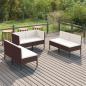 Preview: ARDEBO.de - 6-tlg. Garten-Lounge-Set mit Auflagen Poly Rattan Braun