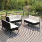 Preview: ARDEBO.de - 6-tlg. Garten-Lounge-Set mit Auflagen Poly Rattan Schwarz