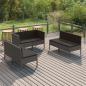 Preview: ARDEBO.de - 6-tlg. Garten-Lounge-Set mit Auflagen Poly Rattan Grau