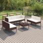 Preview: ARDEBO.de - 8-tlg. Garten-Lounge-Set mit Auflagen Poly Rattan Braun