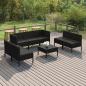 Preview: ARDEBO.de - 8-tlg. Garten-Lounge-Set mit Auflagen Poly Rattan Schwarz