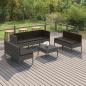 Preview: ARDEBO.de - 8-tlg. Garten-Lounge-Set mit Auflagen Poly Rattan Grau