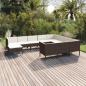 Preview: ARDEBO.de - 11-tlg. Garten-Lounge-Set mit Auflagen Poly Rattan Braun