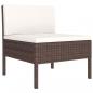 Preview: 11-tlg. Garten-Lounge-Set mit Auflagen Poly Rattan Braun