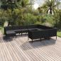 Preview: ARDEBO.de - 11-tlg. Garten-Lounge-Set mit Auflagen Poly Rattan Schwarz